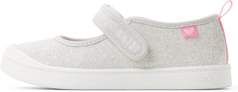 Roxy Girls Rg Alexandra Ballet Flat, Silver, 13 Little Kid - Image 1